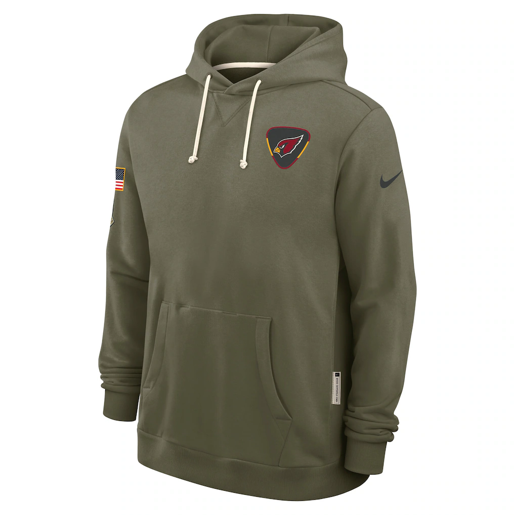 Men's Arizona Cardinals Nike Olive 2025 Salute to Service Sideline Standard Issue Dri-FIT Hoodie