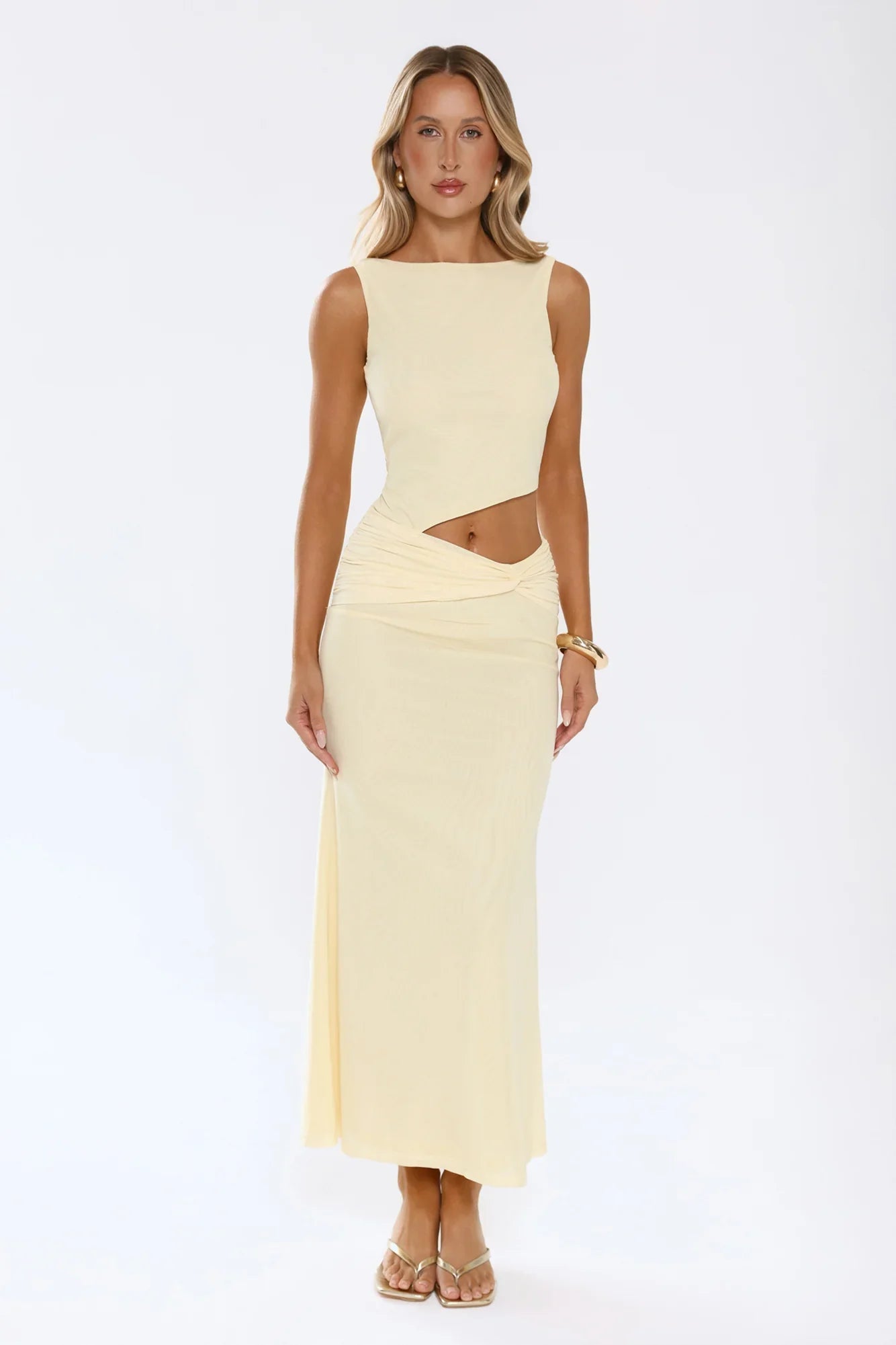 This Is The Look Mesh Maxi Dress Yellow