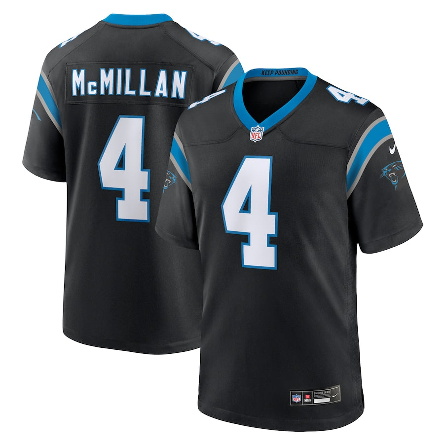 Men's Carolina Panthers Tetairoa McMillan Nike Black 2025 NFL Draft First Round Pick Game Jersey
