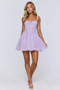 Sunny Orchard Embroidered Mini Dress Lilac