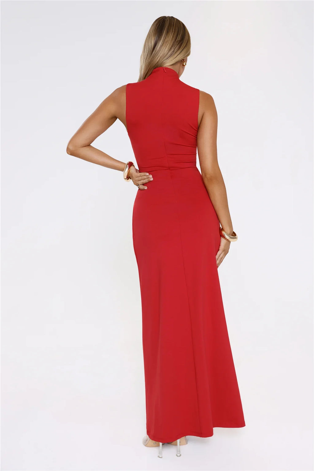 Radiant Petal Maxi Dress Red