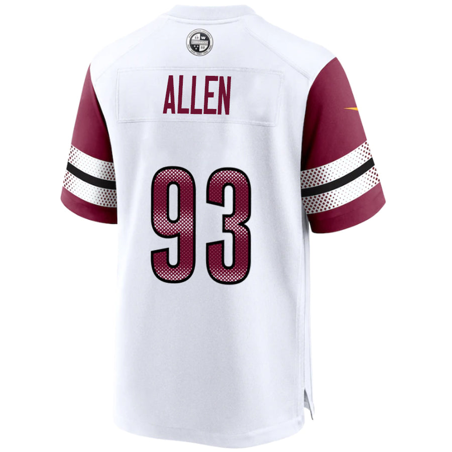 W.Commanders #93 Jonathan Allen Player White Home Game Football Jerseys