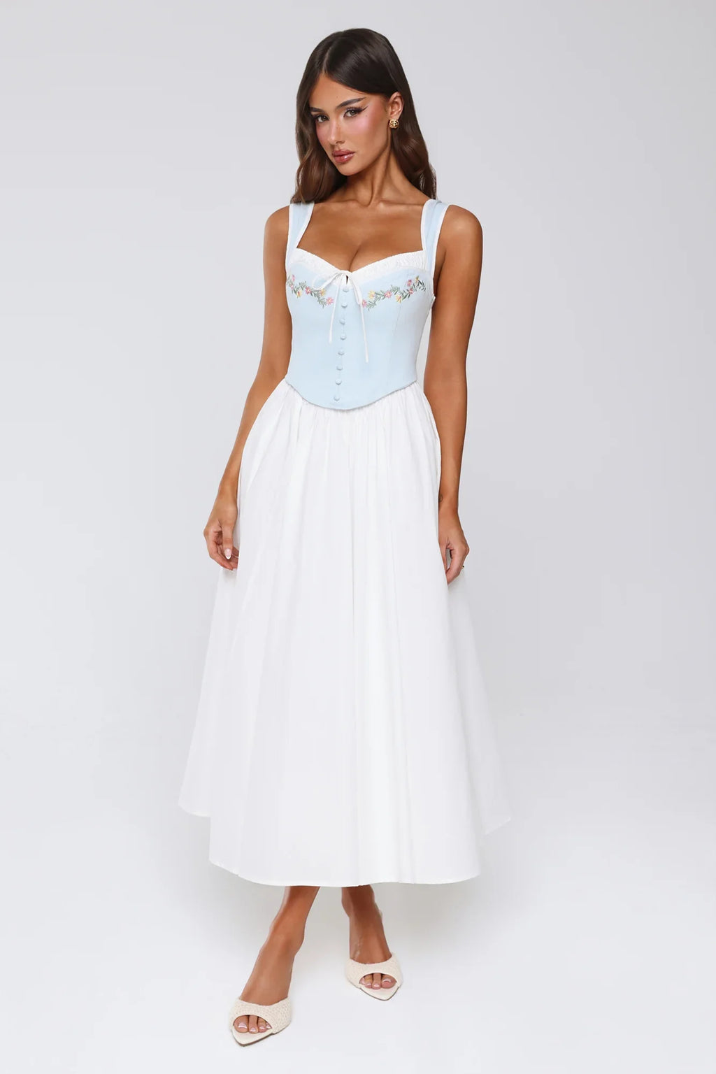 Cottage Glow Maxi Dress Blue