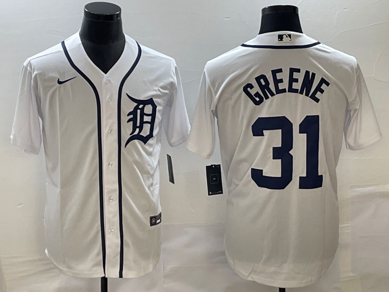 Men's Detroit Tigers Riley Greene #31 White Replica Player Jersey1