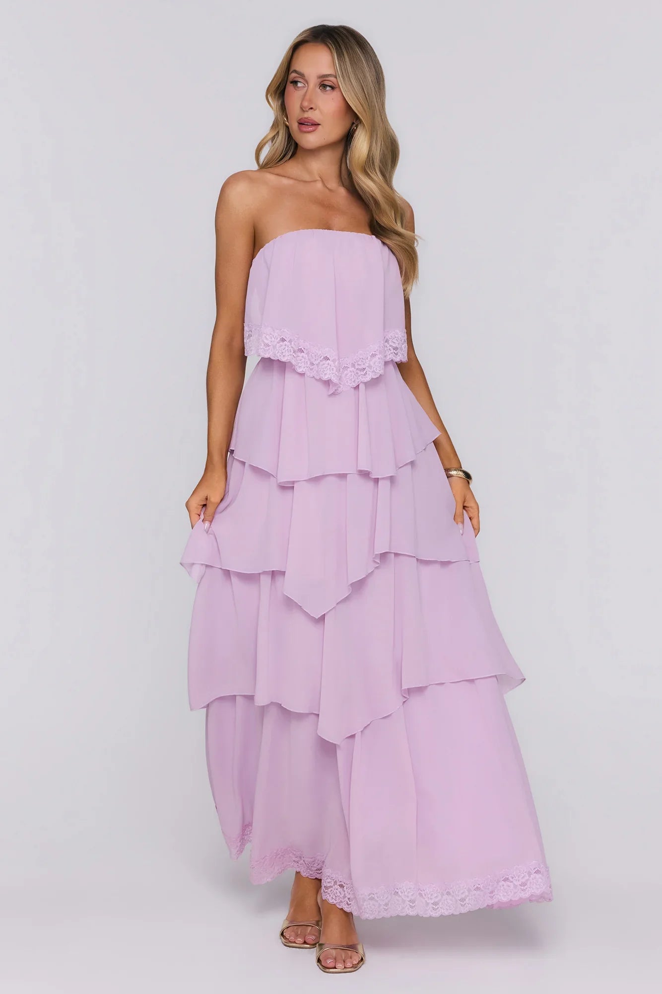 Starlet Season Strapless Maxi Dress Lilac