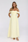Sand Twirl Off Shoulder Maxi Dress Yellow