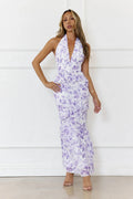 Flirty Blooms Halter Maxi Dress Purple