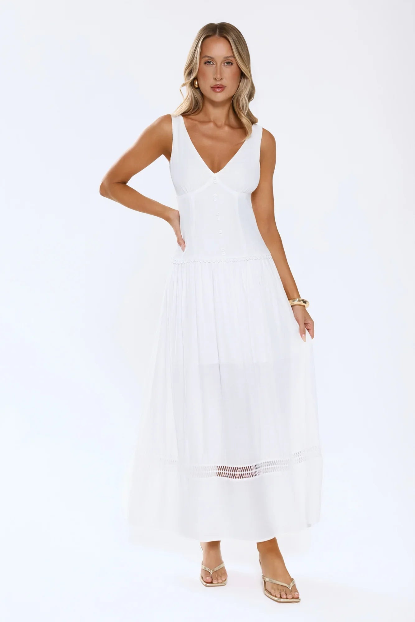 Softly Sunlit Maxi Dress White