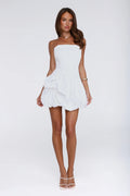 Untamed Paradise Strapless Bubble Mini Dress White