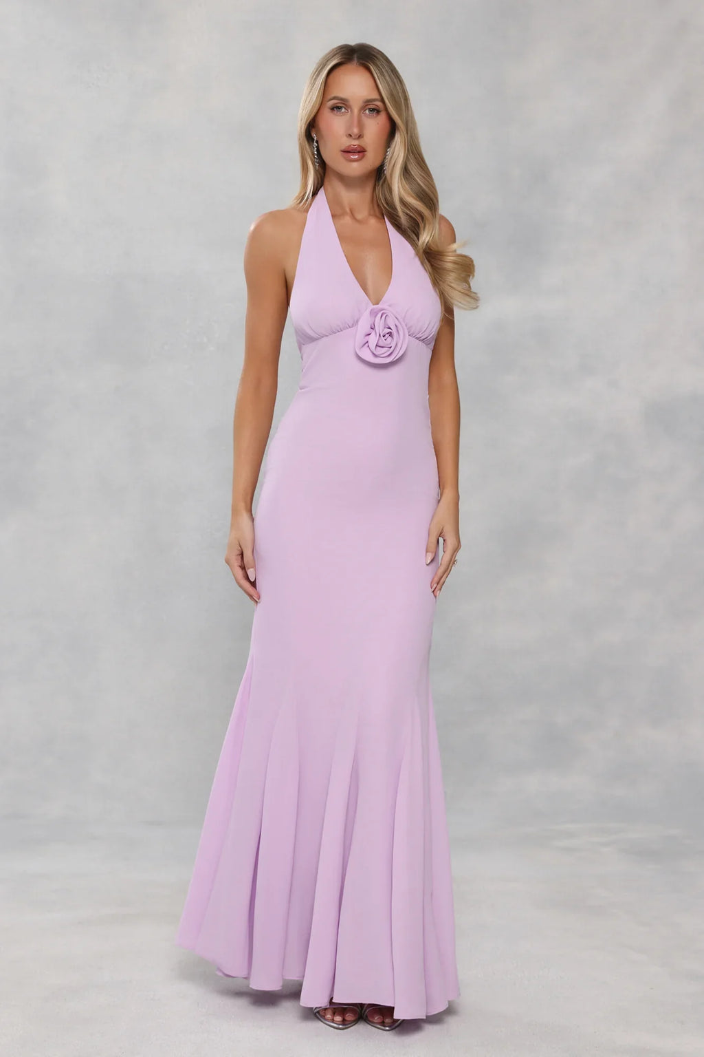 Lavender Glow Halter Maxi Dress Lilac