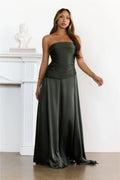 Sugar Cubes Strapless Maxi Dress Olive