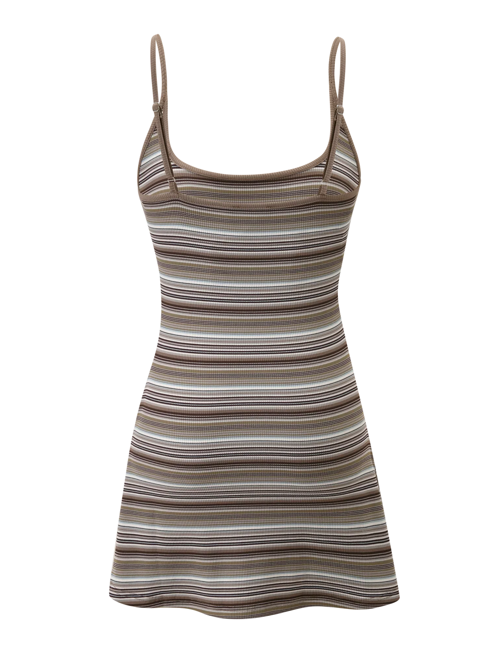 CELESTE MINI DRESS - BROWN MULTISTRIPE