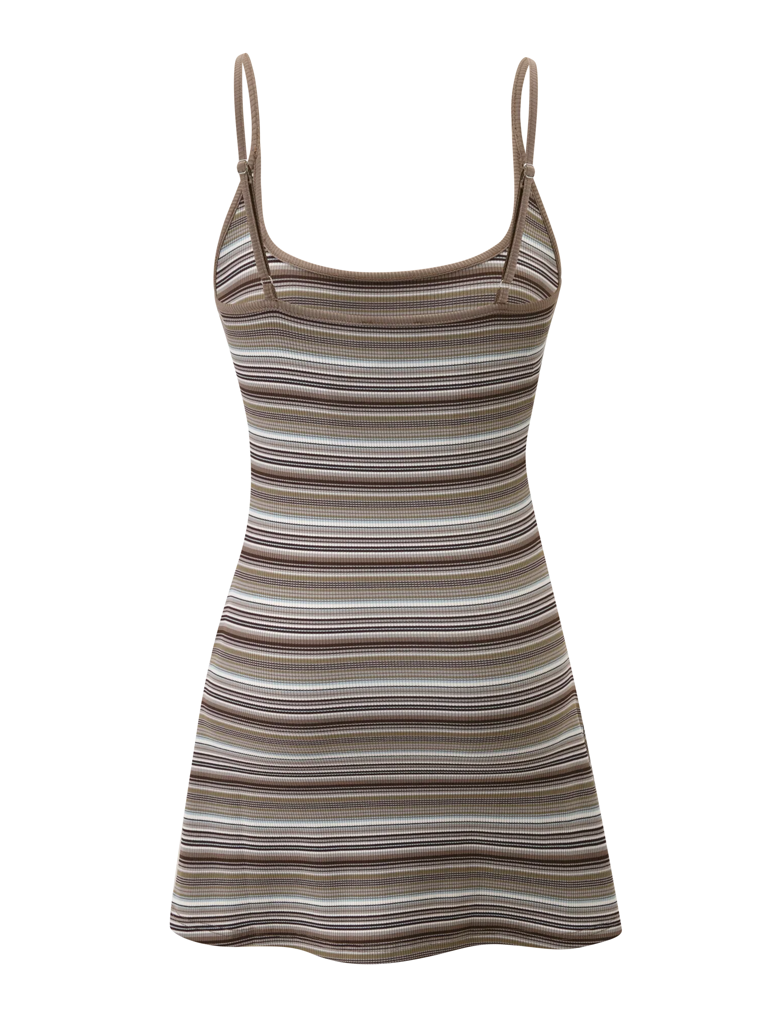 CELESTE MINI DRESS - BROWN MULTISTRIPE