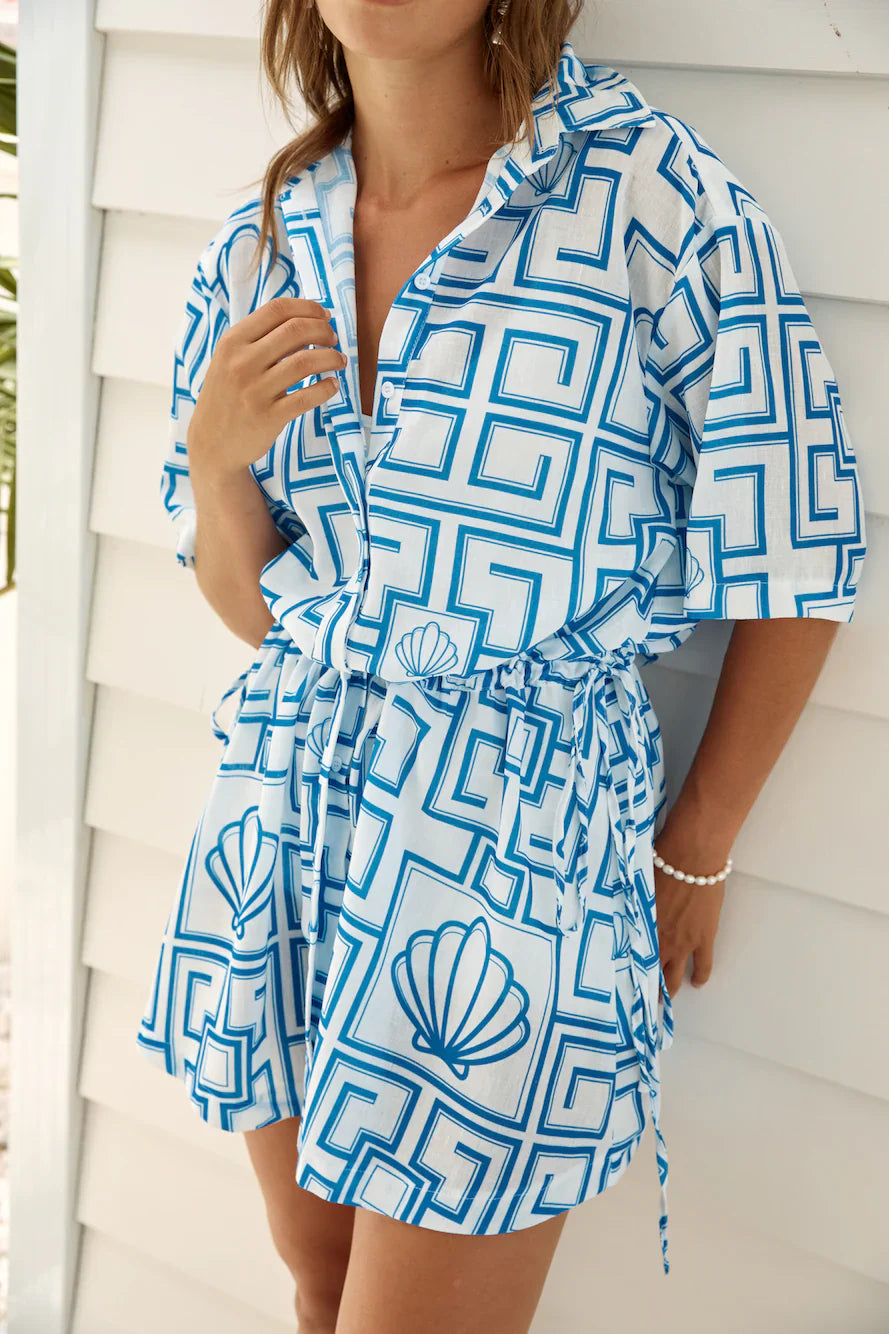 Treasured Dreamer Mini Dress Blue