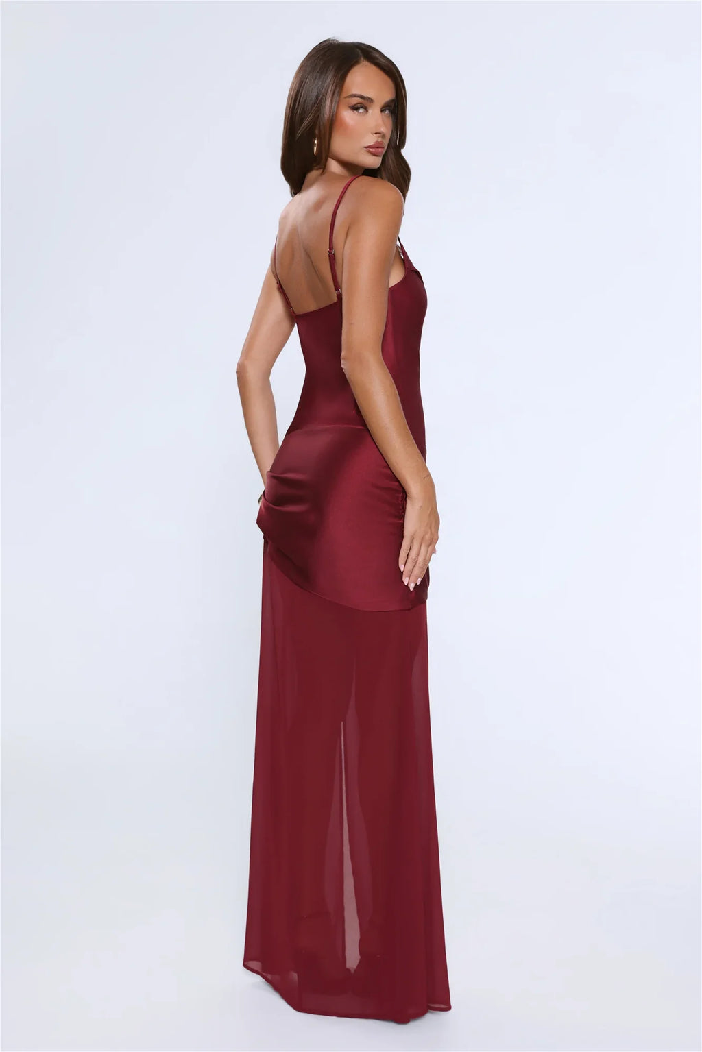 Nighttime Spark Maxi Dress Wine
