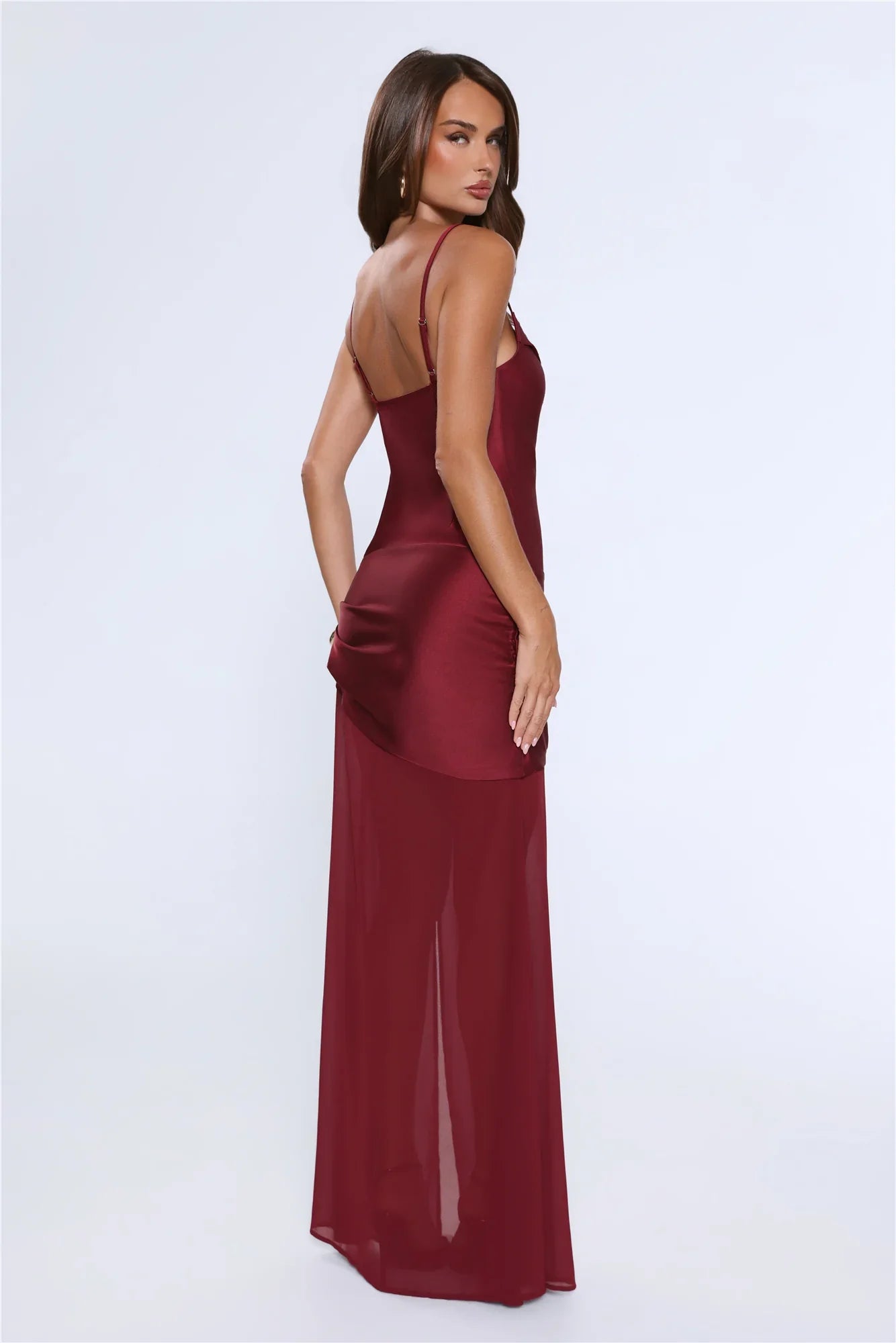 Nighttime Spark Maxi Dress Wine