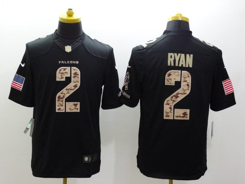 Men's Atlanta Falcons Matt Ryan #2 Black Player Jersey1