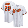 B.Orioles #29 Ram����n Ur����as Player White Home Replica Baseball Jerseys