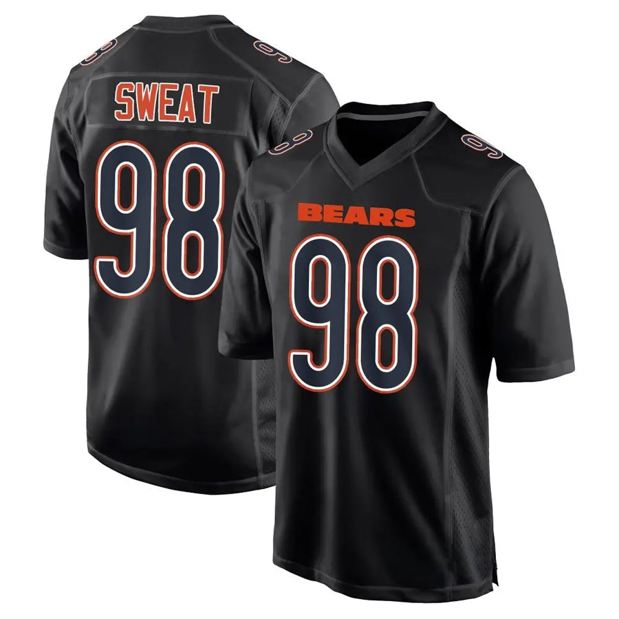 C.Bears #98 Montez Sweat Player Black Carbon Fashion Football Jerseys