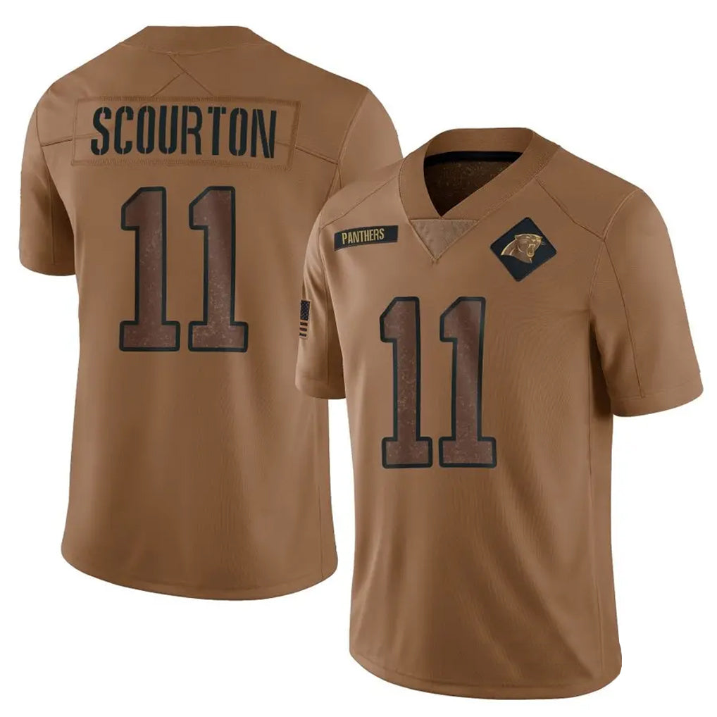 C.Panthers #11 Nic Scourton Player Brown Salute To Service Limited Football Jerseys
