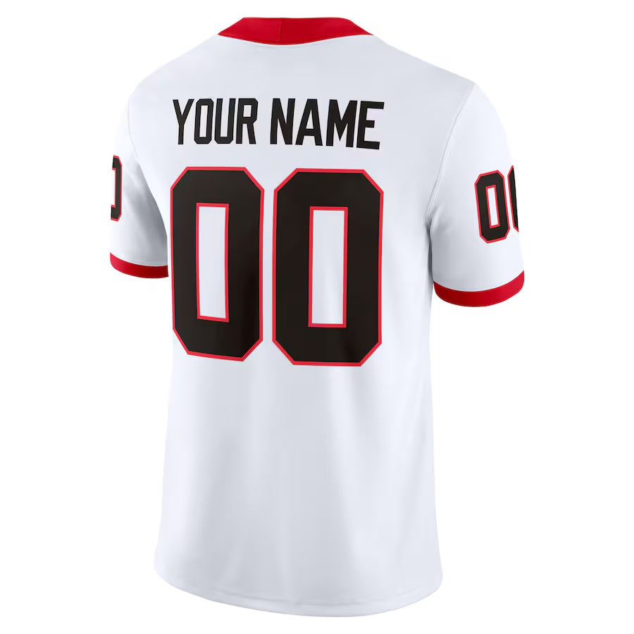 Custom Georgia Bulldogs White Home Game Football Jerseys