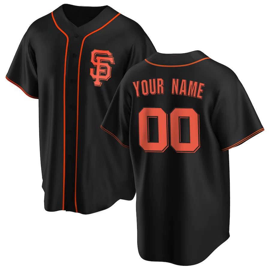 Custom S.Francisco Giants Black Replica Baseball Jerseys