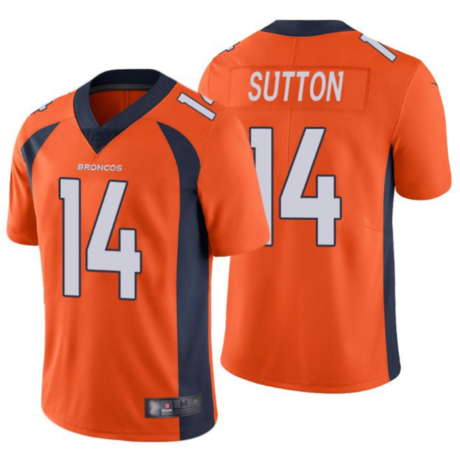 D.Broncos #14 Courtland Sutton Player Orange Limited Football Jerseys