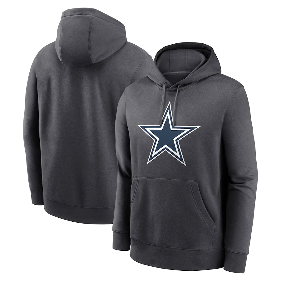 D.Cowboys Anthracite Club Pullover Hoodie Game Football Jerseys