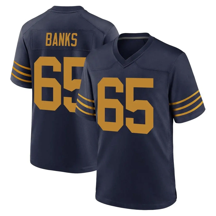 GB.Packers #65 Aaron Banks Player Navy The 1923 Classic Game Football Jerseys