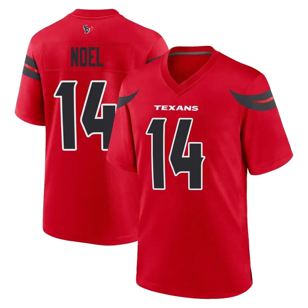 H.Texans #14 Jaylin Noel Player Red Home Game Football Jerseys