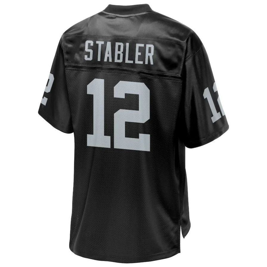 #12 Ken Stabler Player LV.Raiders Black Game Football Jerseys