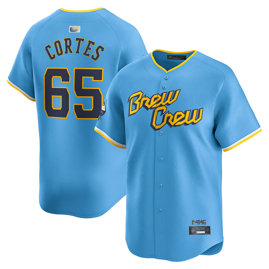 M.Brewers #65 Nestor Cortes Player City Connect Limited Baseball Jerseys