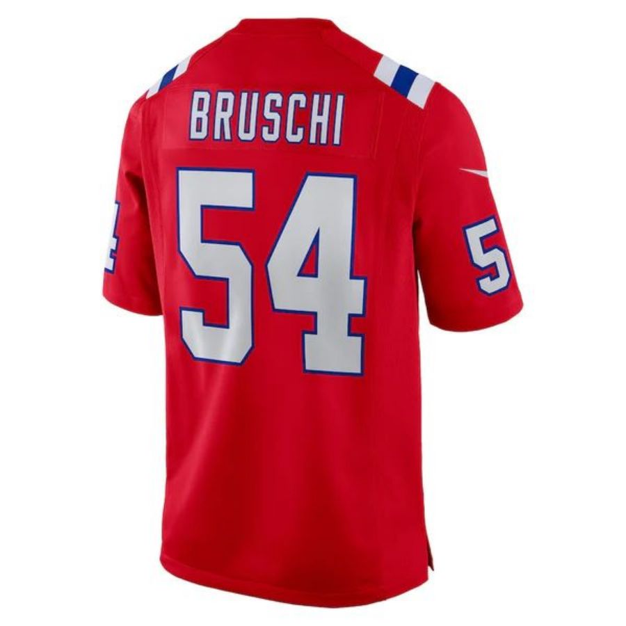 #54 Tedy Bruschi Player NE.Patriots Red Game Football Jerseys