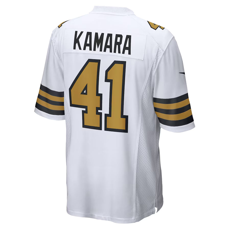 NO.Saints #41 Alvin Kamara Player White Alternate Game Football Jerseys