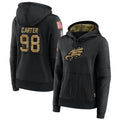 P.Eagles #98 Jalen Carter Player Black Military Hoodie Game Football Jerseys