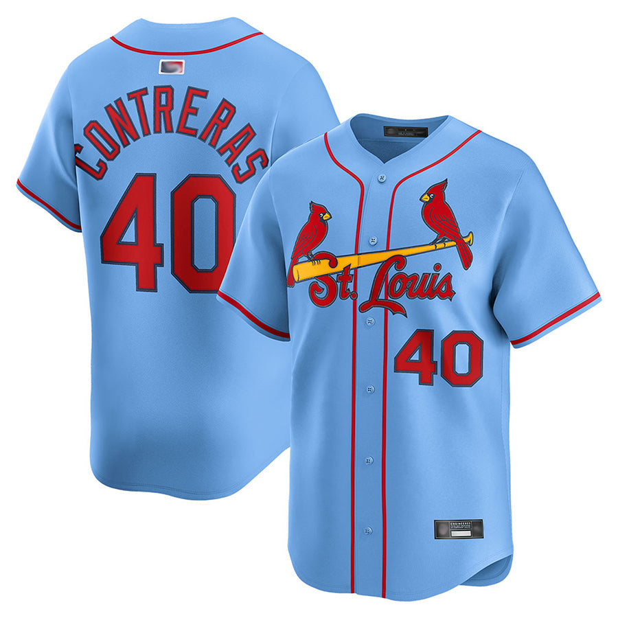 St.Louis Cardinals #40 Willson Contreras Player Limited Light Blue Baseball Jerseys