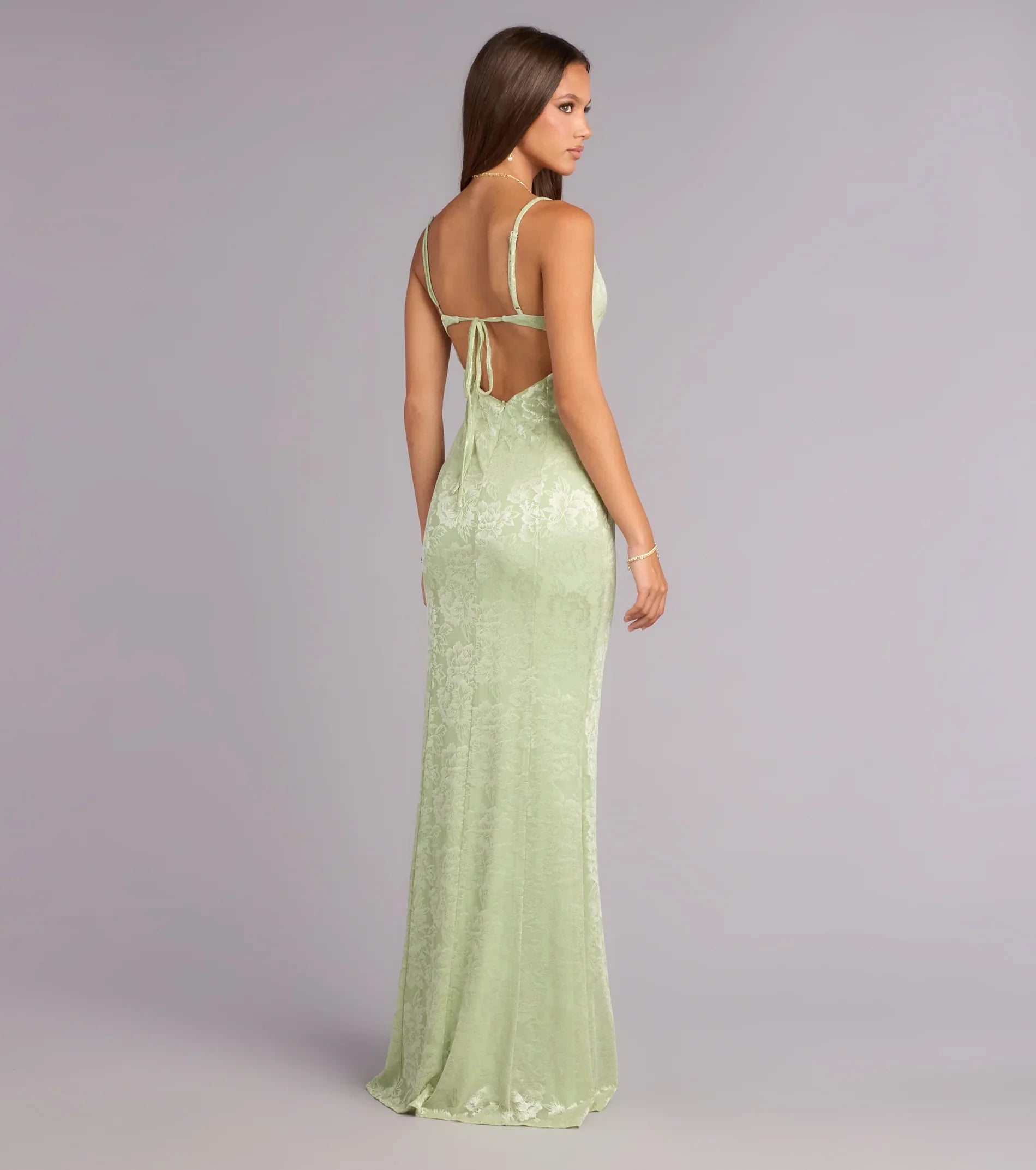 Alex Floral Tie-Back Formal Dress