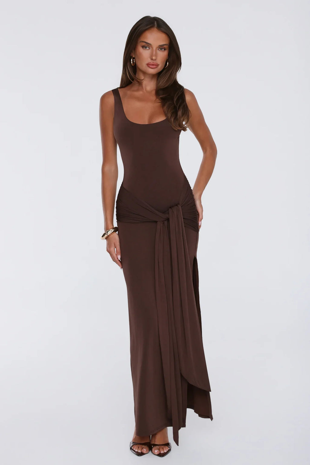 Maximum Style Maxi Dress Brown