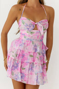 Happy Girl Energy Halter Mini Dress Pink