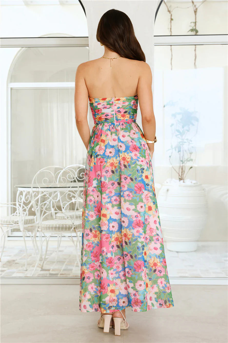Floral Vibe Strapless Maxi Dress Floral