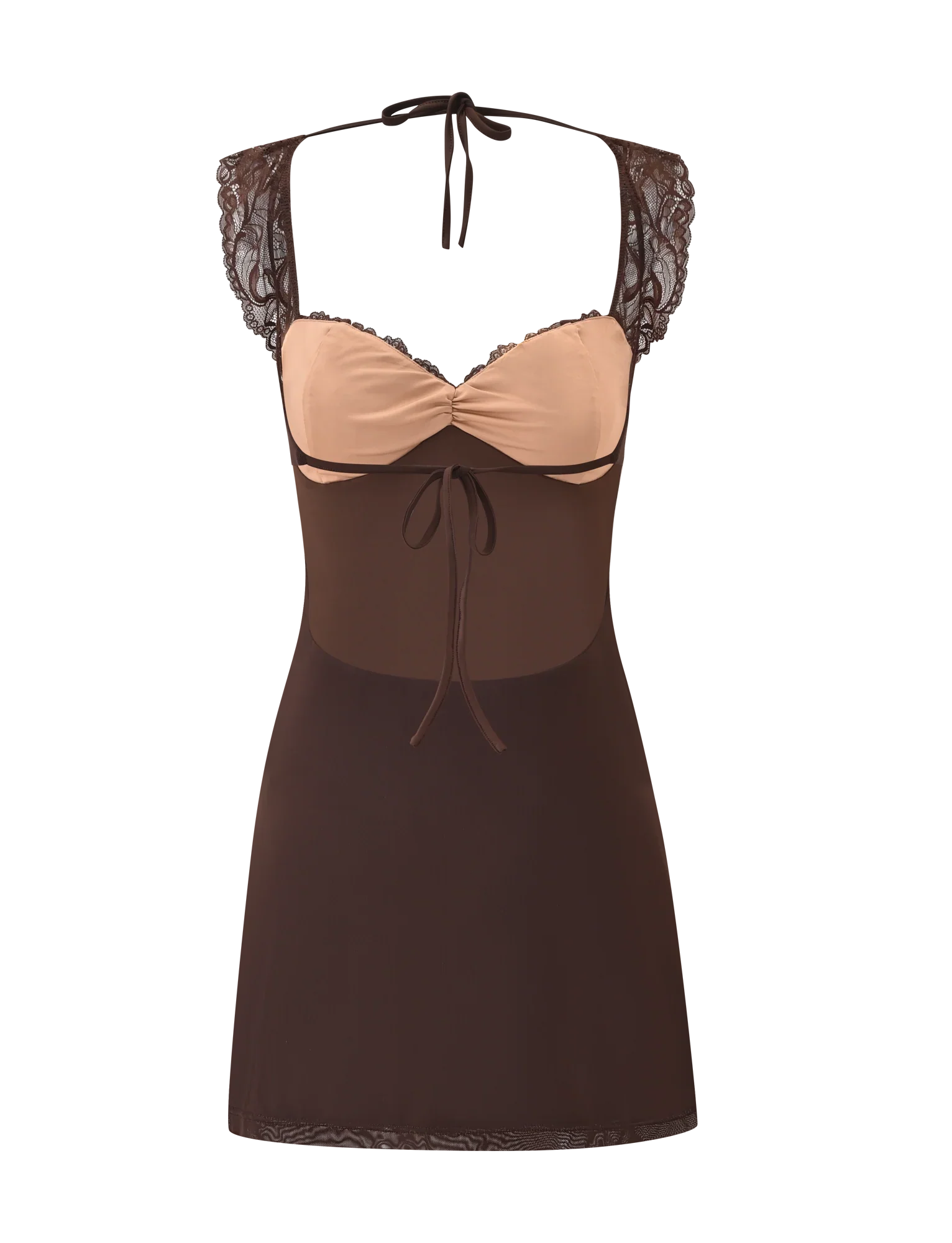 NYOMI MINI DRESS - CHOCOLATE