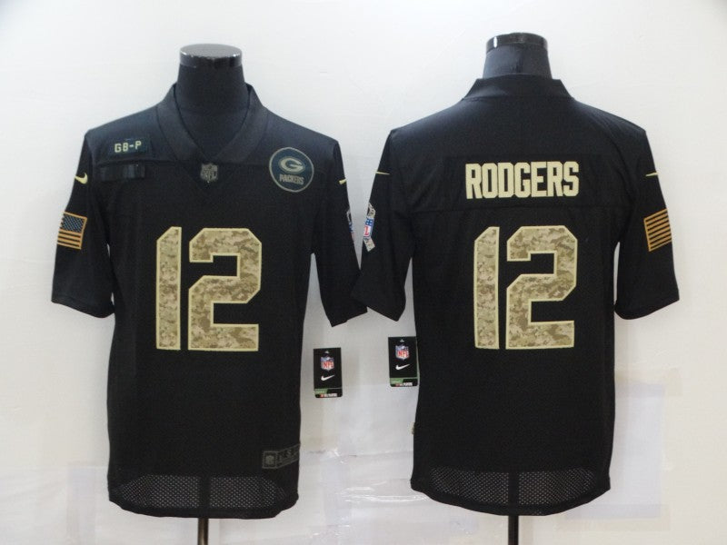 Men's Green Bay Packers Aaron Rodgers #12 Black Game Jersey1