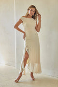 Raquel Mesh Ruffle Maxi Dress