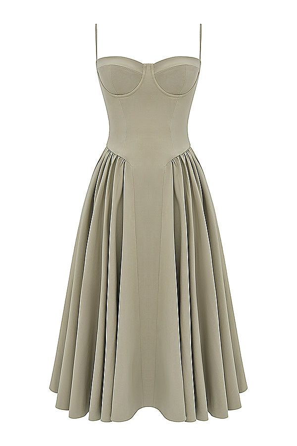 taupe corset sundress