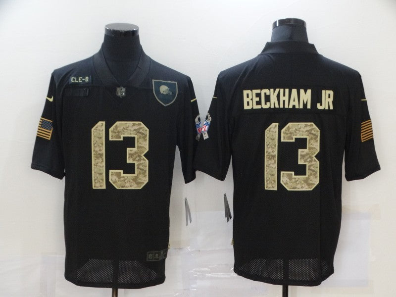 Men's Cleveland Browns #13 Odell Beckham Jr. Black Player Game Jersey1