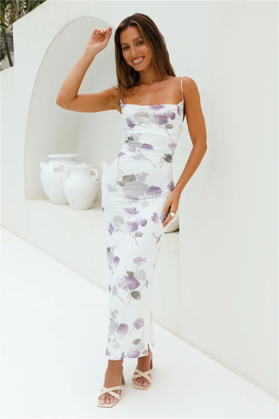 Lavender Love Mesh Maxi Dress Purple