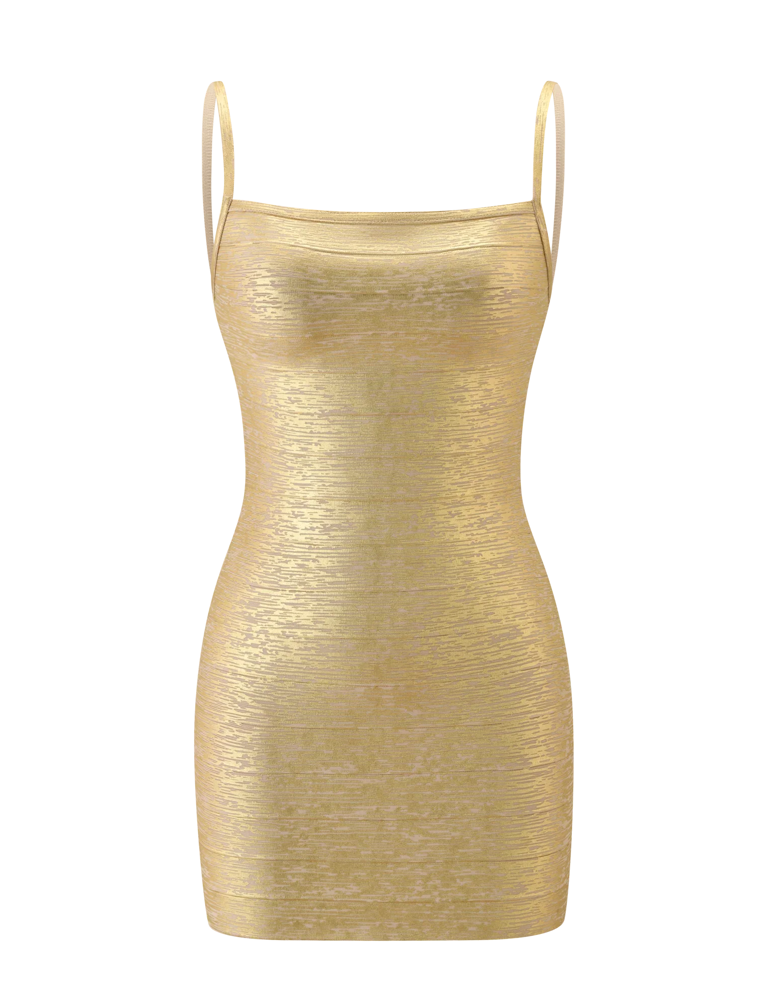 MIDORI METALLIC BANDAGE DRESS - GOLD