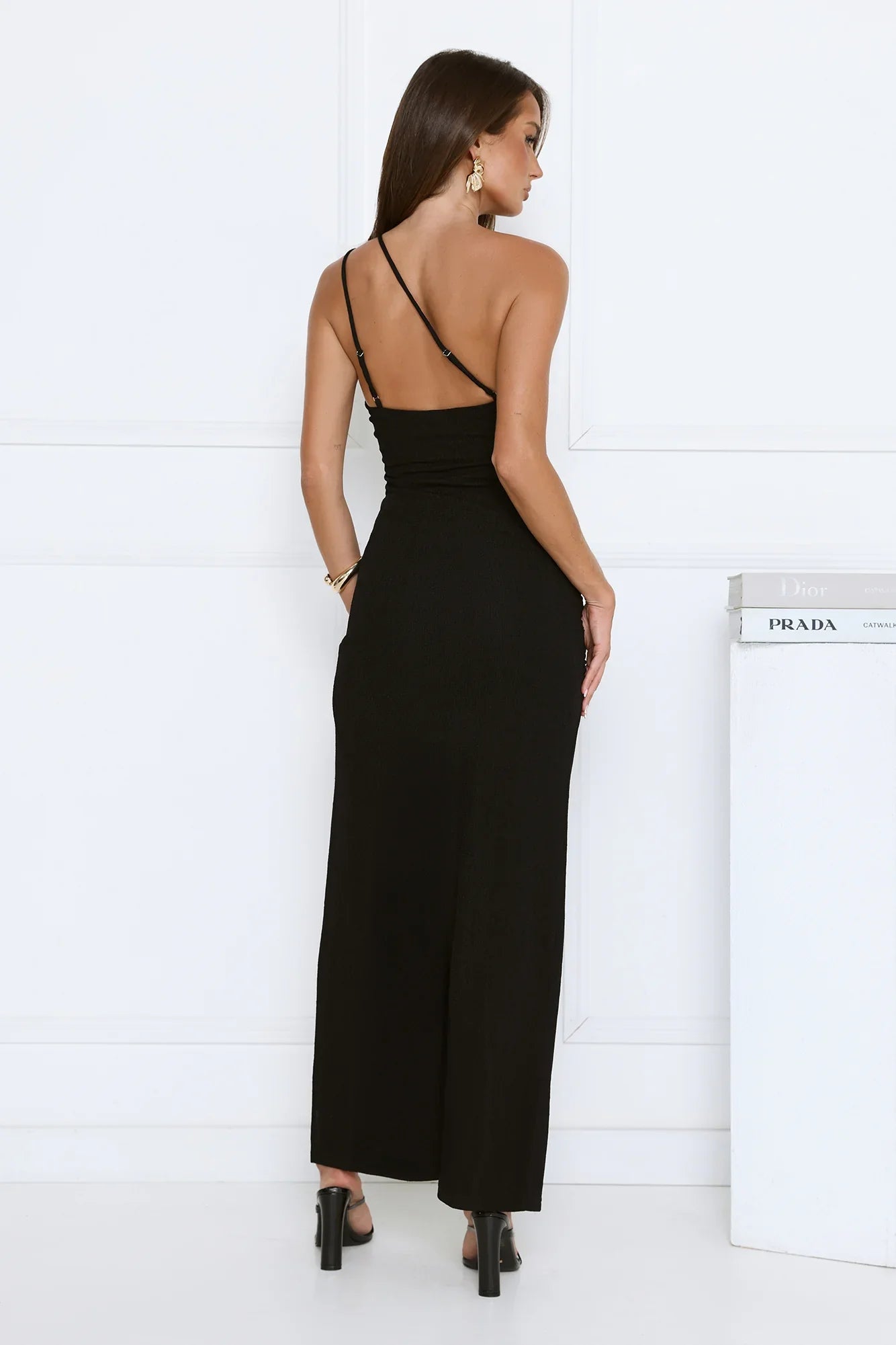 Prestige Hour One Shoulder Maxi Dress Black