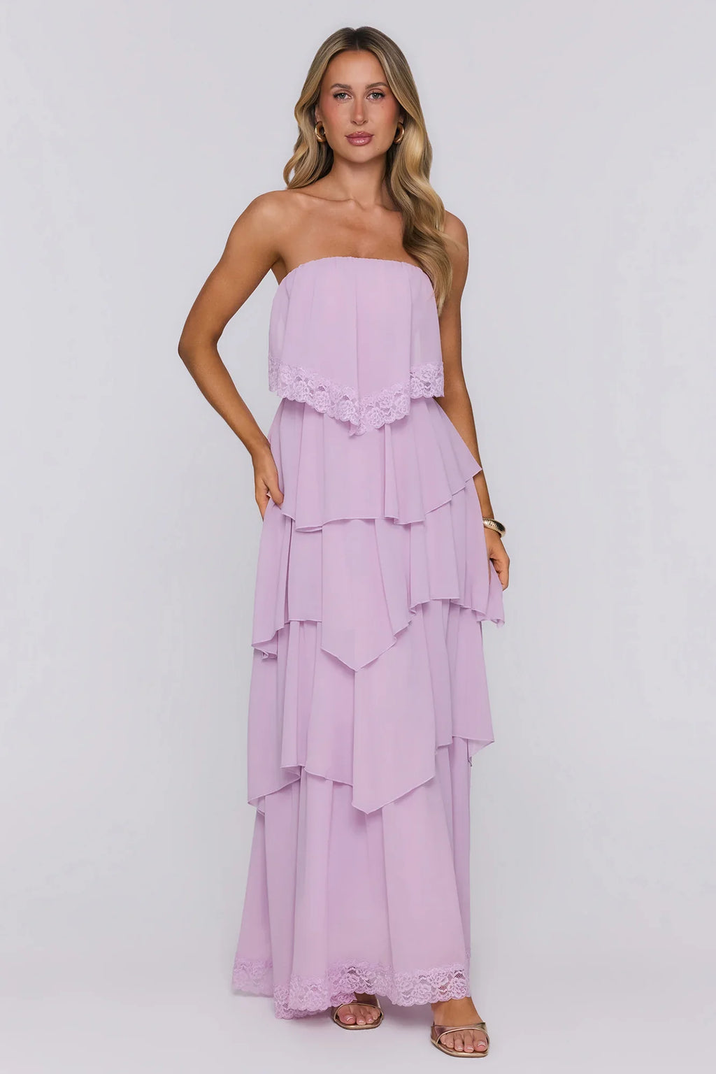 Starlet Season Strapless Maxi Dress Lilac
