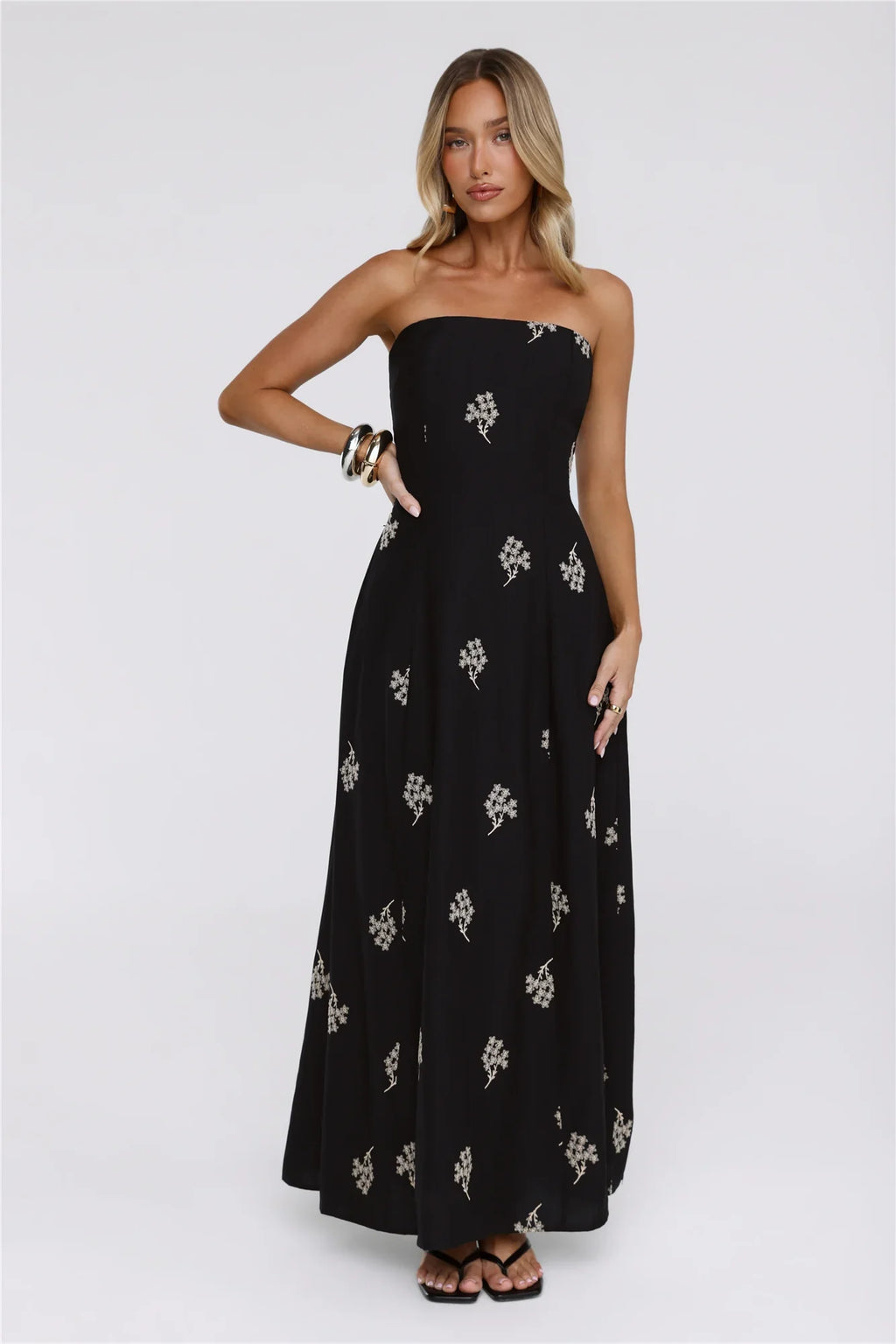 Icon Edit Strapless Maxi Dress Black